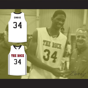 Joel Embiid 34 The Rock High School White Basketball Jersey 2