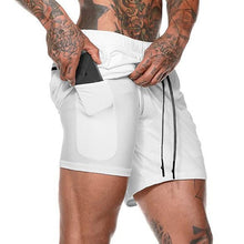 Load image into Gallery viewer, Joggers Shorts Mens 2 in 1 Short Pants Gyms Fitness Bodybuilding Workout Quick Dry Beach Shorts Male Summer Sportswear Bottoms