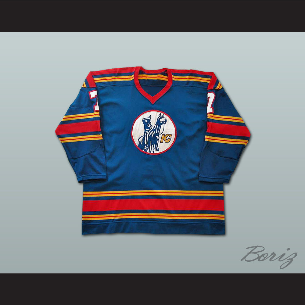 John Wright 7 Kansas City Scouts Blue Hockey Jersey