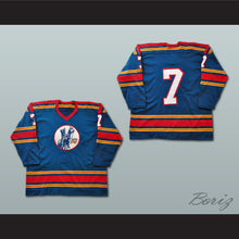 Load image into Gallery viewer, John Wright 7 Kansas City Scouts Blue Hockey Jersey