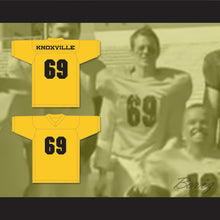 Load image into Gallery viewer, Johnny Knoxville 69 Blindside Yellow Gold Football Jersey