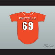 Load image into Gallery viewer, Johnny Knoxville 69 Swallows Play Ball Orange Baseball Jersey