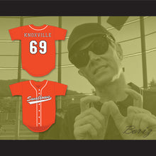 Load image into Gallery viewer, Johnny Knoxville 69 Swallows Play Ball Orange Baseball Jersey