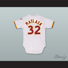 Load image into Gallery viewer, Jon Matlack 32 St Petersburg Pelicans White Pinstriped Baseball Jersey