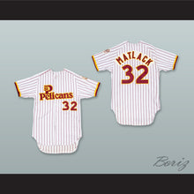 Load image into Gallery viewer, Jon Matlack 32 St Petersburg Pelicans White Pinstriped Baseball Jersey