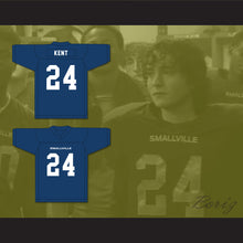 Load image into Gallery viewer, Jordan Kent 24 Smallville Crows High School Navy Blue Football Jersey 2