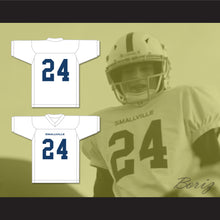 Load image into Gallery viewer, Jordan Kent 24 Smallville Crows High School White Football Jersey 1