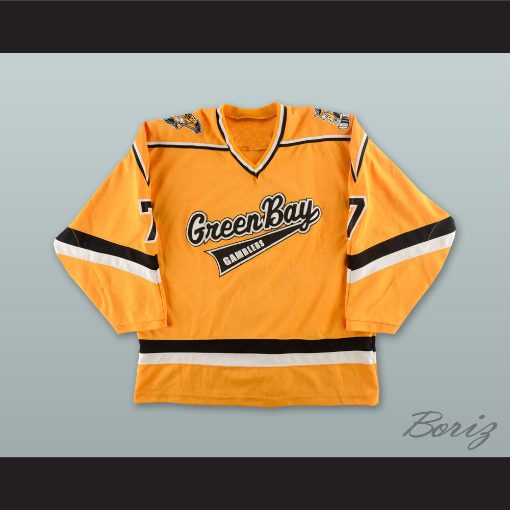 Jordan Schmaltz 7 Green Bay Gamblers Yellow Hockey Jersey