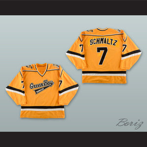 Jordan Schmaltz 7 Green Bay Gamblers Yellow Hockey Jersey