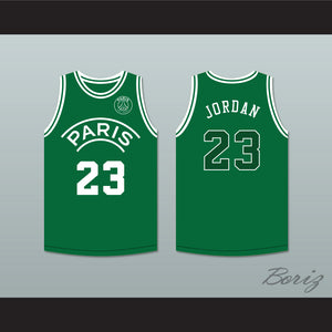 Michael Jordan 23 Paris Saint-Germain F.C. Green Basketball Jersey with Patch