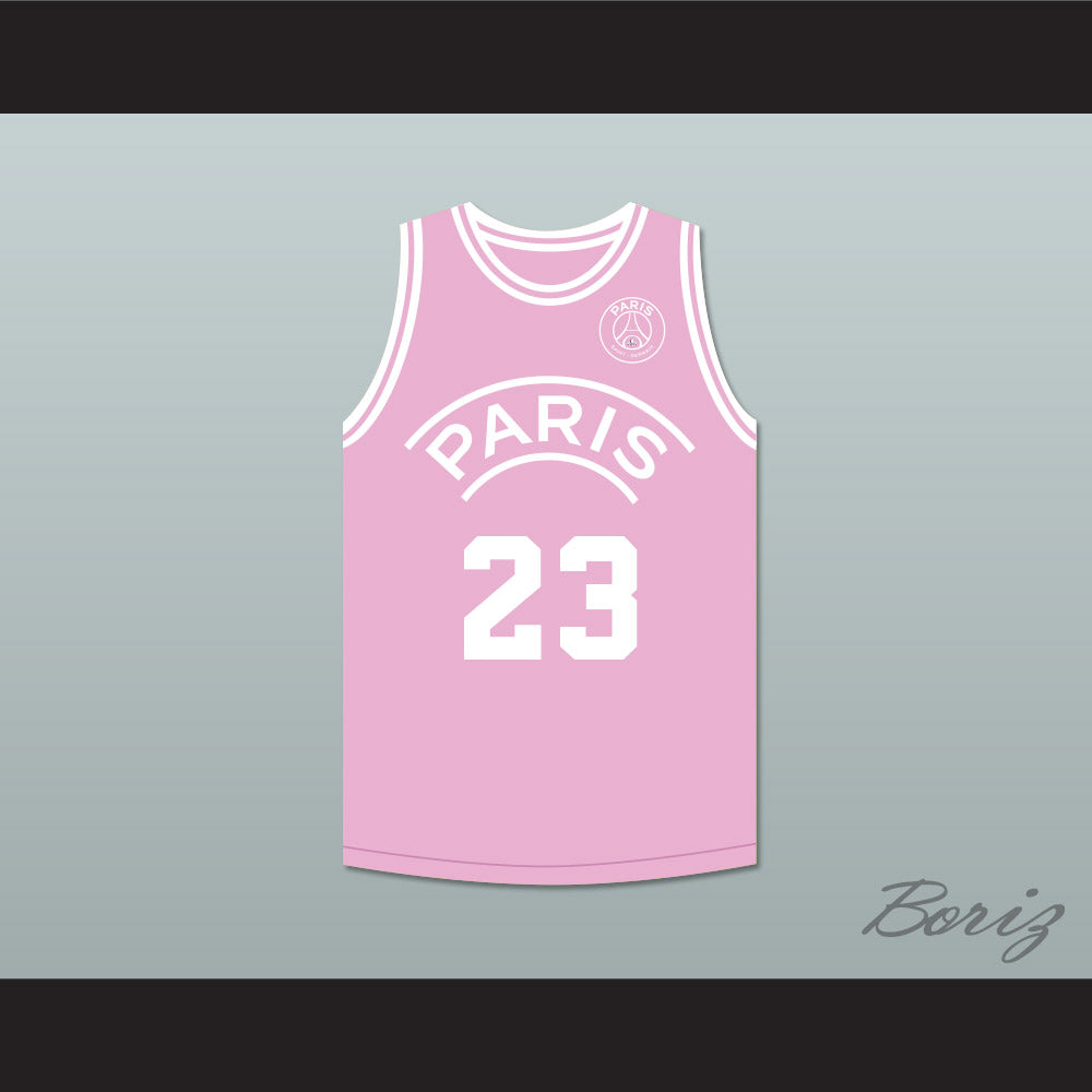 Michael Jordan 23 Paris Saint-Germain F.C. Pink Basketball Jersey with Patch