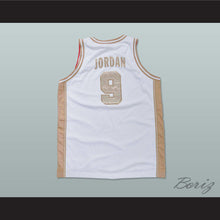 Load image into Gallery viewer, Michael Jordan 9 USA White and Gold Basketball Jersey