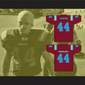 Jorge Juanson 44 Heartland State University Comebacks Maroon Football Jersey