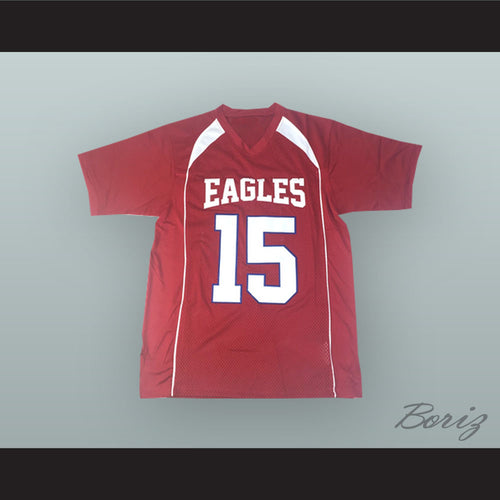 Josh Allen 15 Firebaugh High School Eagles Red Football Jersey