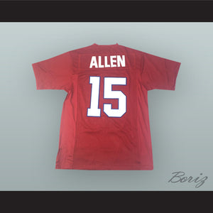 Josh Allen 15 Firebaugh High School Eagles Red Football Jersey