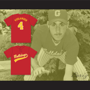 Justin Verlander 4 Goochland High School Bulldogs Red Baseball Jersey 2