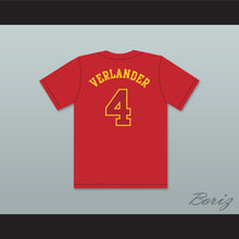Load image into Gallery viewer, Justin Verlander 4 Goochland High School Bulldogs Red Baseball Jersey 3