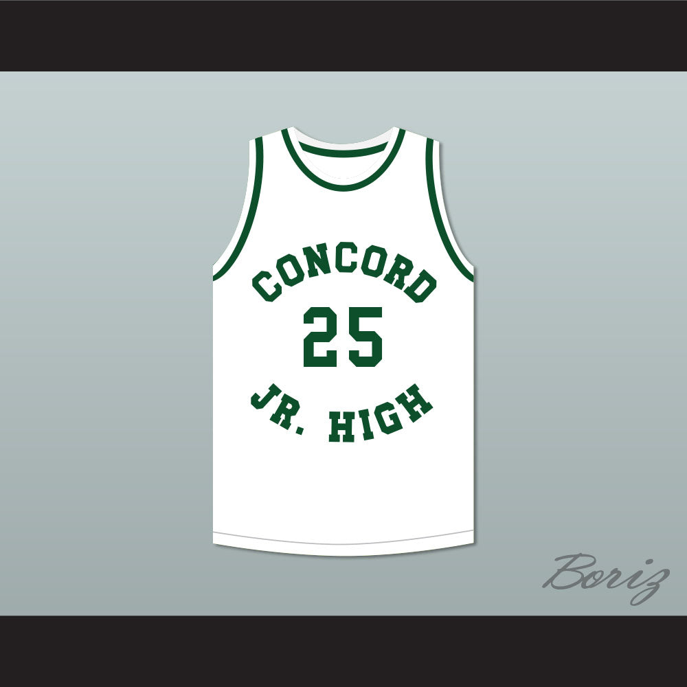 Shawn Kemp 25 Concord Junior High School White Basketball Jersey