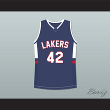 Load image into Gallery viewer, Kevin Love 42 Lake Oswego Lakers High School Navy Blue Basketball Jersey