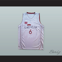 Load image into Gallery viewer, Kristaps Porzingis 6 Latvija White Basketball Jersey