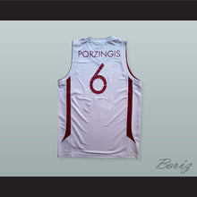 Load image into Gallery viewer, Kristaps Porzingis 6 Latvija White Basketball Jersey