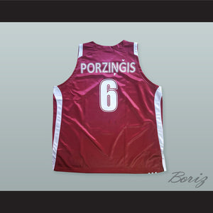 Kristaps Porzingis 6 Latvija Maroon Basketball Jersey