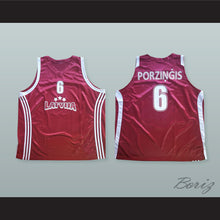 Load image into Gallery viewer, Kristaps Porzingis 6 Latvija Maroon Basketball Jersey
