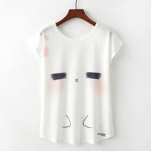 Load image into Gallery viewer, KaiTingu Summer Novelty Women T Shirt Harajuku Kawaii Cute Style Nice Cat Print T-shirt New Short Sleeve Tops Size M L XL