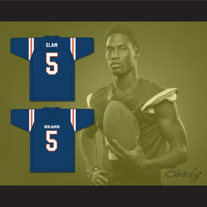 Kaiir Elam 5 The Benjamin School Buccaneers Navy Blue Football Jersey 2