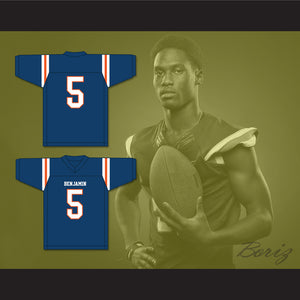 Kaiir Elam 5 The Benjamin School Buccaneers Navy Blue Football Jersey 1