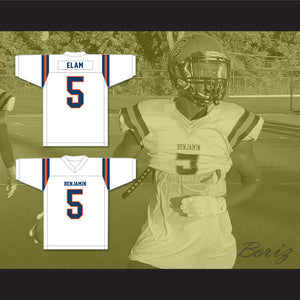 Kaiir Elam 5 The Benjamin School Buccaneers White Football Jersey 2