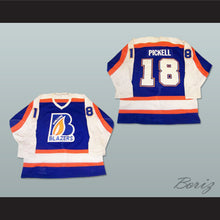 Load image into Gallery viewer, Doug Pickell 18 Kamloops Blazers Blue Hockey Jersey