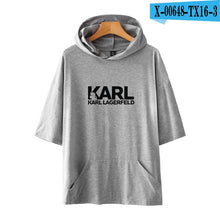 Load image into Gallery viewer, Karl Cool Logo Hoodies Short Sleeve Summer T-shirt  Oversize Kpop Summer Fashion Women/men Hip Pullover Clothes