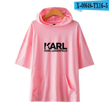 Load image into Gallery viewer, Karl Cool Logo Hoodies Short Sleeve Summer T-shirt  Oversize Kpop Summer Fashion Women/men Hip Pullover Clothes