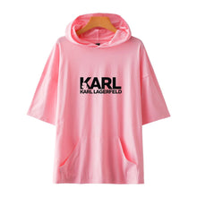 Load image into Gallery viewer, Karl Cool Logo Hoodies Short Sleeve Summer T-shirt  Oversize Kpop Summer Fashion Women/men Hip Pullover Clothes