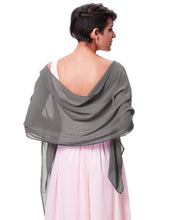 Load image into Gallery viewer, Kate Kasin Long Chiffon Bridal Wraps for Evening Party Dress Light Pink Blue Green Purple White Scarf Woman Wedding Shawl Wrap