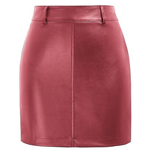 Load image into Gallery viewer, Kate Kasin Women Pu Leather Skirt Autumn Streetwear Casual Office Work Wear Bodycon Pencil Skirt Elastic Tight Ladies Skirt