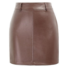 Load image into Gallery viewer, Kate Kasin Women Pu Leather Skirt Autumn Streetwear Casual Office Work Wear Bodycon Pencil Skirt Elastic Tight Ladies Skirt