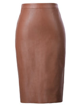 Load image into Gallery viewer, Kate Kasin Women Pu Leather Skirt Autumn Streetwear Casual Office Work Wear Bodycon Pencil Skirt Elastic Tight Ladies Skirt