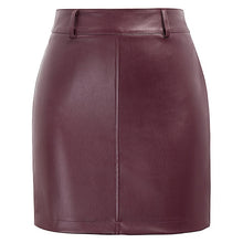 Load image into Gallery viewer, Kate Kasin Women Pu Leather Skirt Autumn Streetwear Casual Office Work Wear Bodycon Pencil Skirt Elastic Tight Ladies Skirt