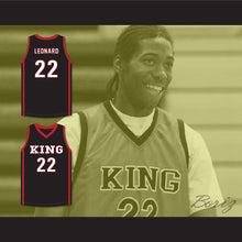 Load image into Gallery viewer, Kawhi Leonard 22 Martin Luther King High School Wolves Black Basketball Jersey 6