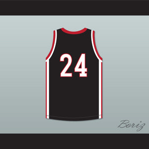 Kawhi Leonard 24 Martin Luther King High School Wolves Black Basketball Jersey 5