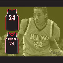 Load image into Gallery viewer, Kawhi Leonard 24 Martin Luther King High School Wolves Black Basketball Jersey 5