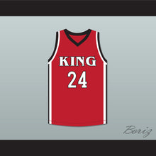 Load image into Gallery viewer, Kawhi Leonard 24 Martin Luther King High School Wolves Red Basketball Jersey 4