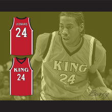 Load image into Gallery viewer, Kawhi Leonard 24 Martin Luther King High School Wolves Red Basketball Jersey 4