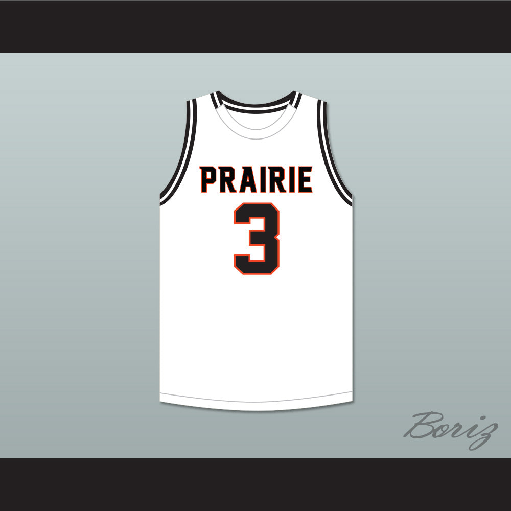 Keegan Murray 3 Prairie High School Hawks White Basketball Jersey 2