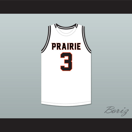 Keegan Murray 3 Prairie High School Hawks White Basketball Jersey 1