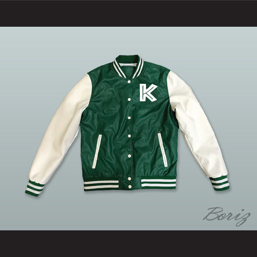 Kekambas Baseball Hardball Green and White Lab Leather Varsity Letterman Jacket 3