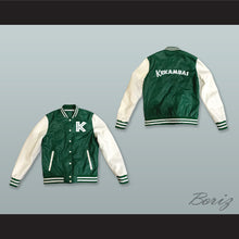 Load image into Gallery viewer, Kekambas Baseball Hardball Green and White Lab Leather Varsity Letterman Jacket 3