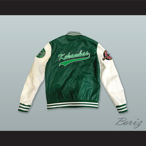 Kekambas Baseball Hardball Green and White Lab Leather Varsity Letterman Jacket 4
